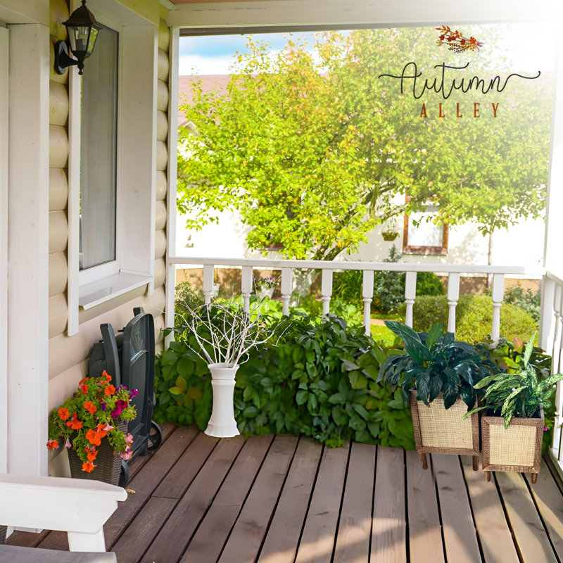 Ensemble de jardinières d'intérieur en bois et rotin