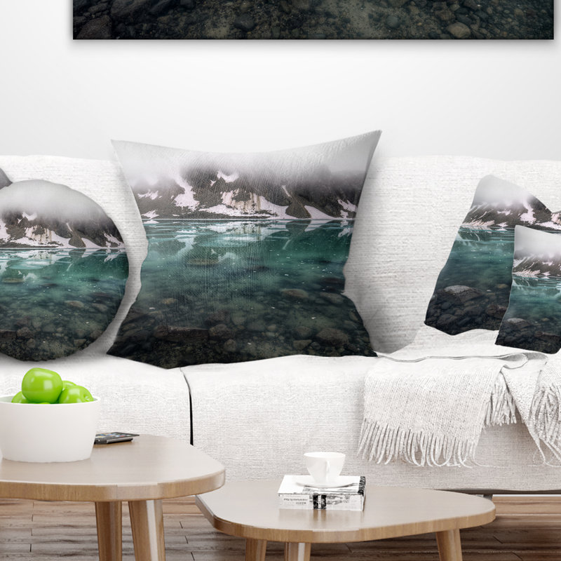 Oreiller imprimé Mountain Lake, 18" x 18", Coussin décoratif