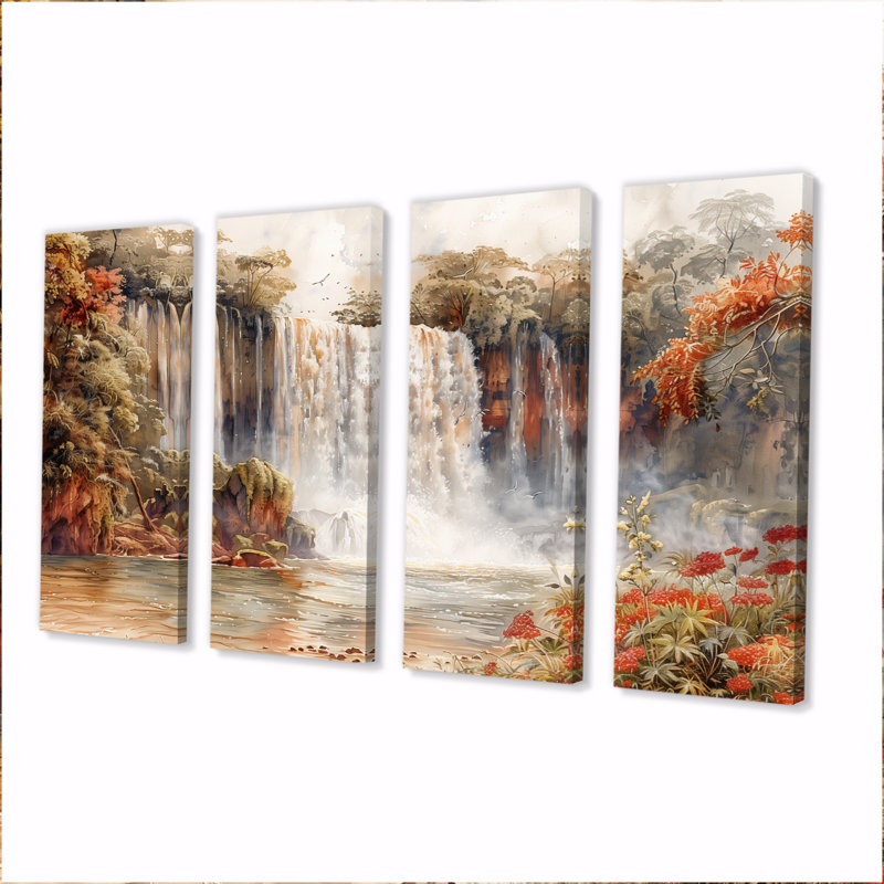 Ensemble de salon Iguazu Falls In Jungle I - Jungle Wall Art, H 32 po x l 64 po