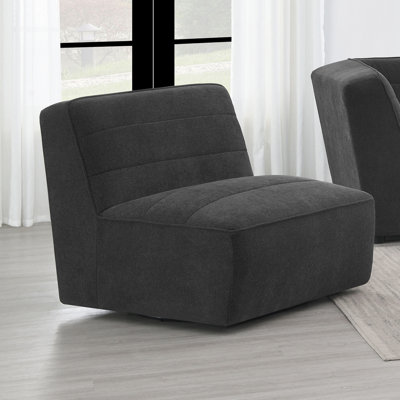 Fauteuil rembourré gris anthracite Ortega