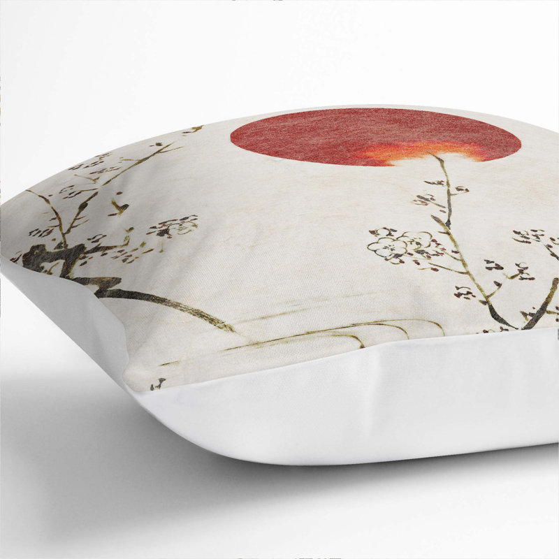 Floral Square Throw Cushion, 55cm H x 55cm W x 20cm D, White