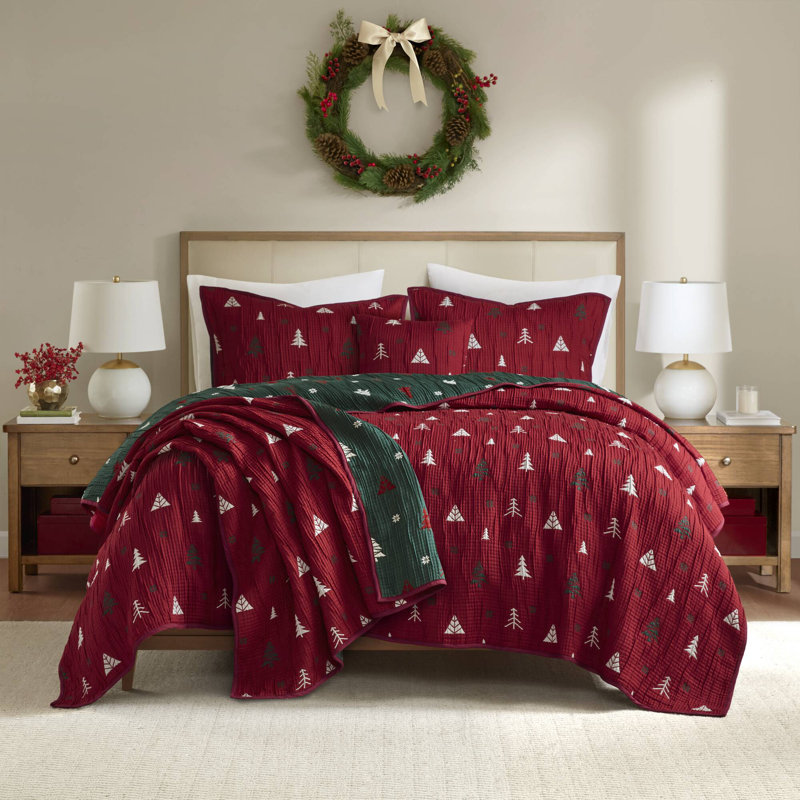 Coussin décoratif décoratif réversible texturé 2 pièces 50 x 60 po Red Cozy Holiday