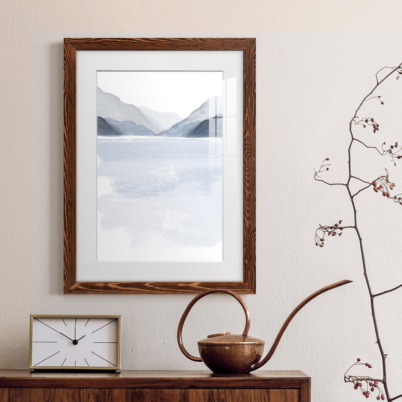 Glacial Lake I - peinture encadrée, H 24 po x l 20 po x P 1 po, Cadre brun