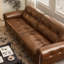 Canapé droit Mid-Century brun