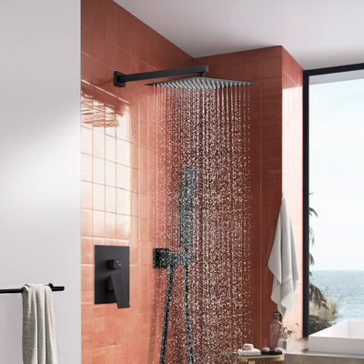 10" Rainfall Shower Head Complete Shower System with Rough-in Valve