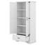 Armoire de rangement haute de style campagnard avec 2 portes, 1 tiroir et tablette réglable, armoires de rangement en bois pour garde-manger