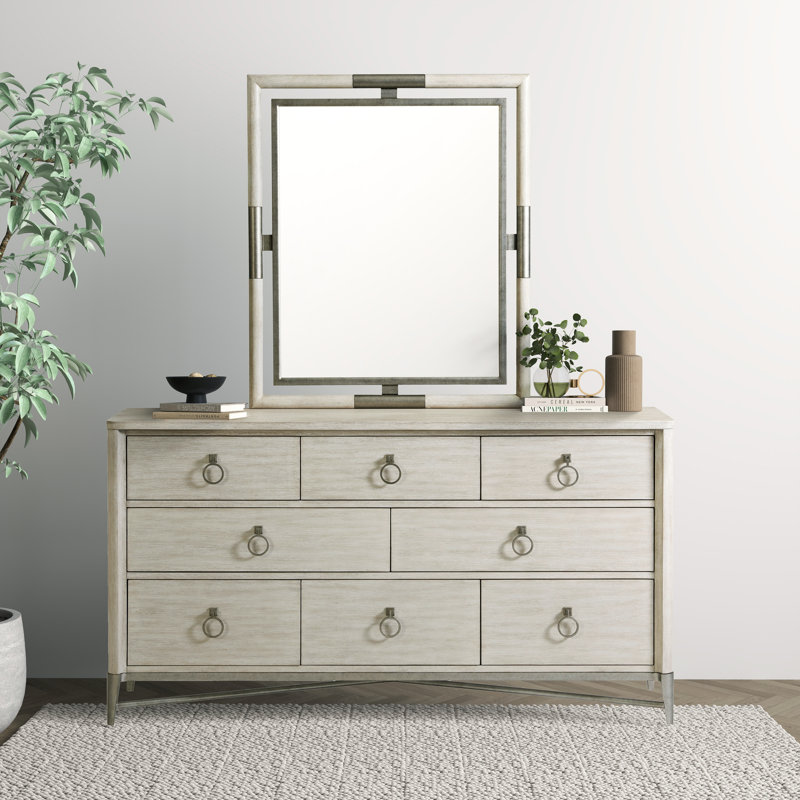 Commode 8 tiroirs et miroir Cathie