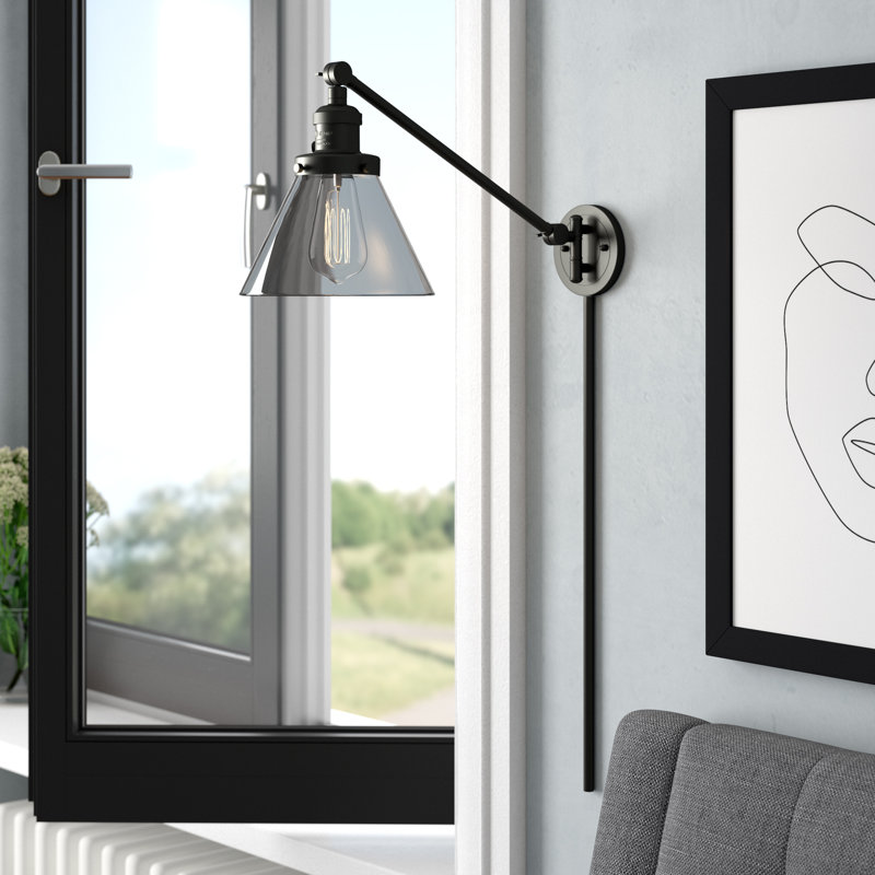 Neill Swing Arm Sconce, Oil Rubbed Bronze, Smoked