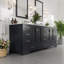 Meuble-lavabo double en porcelaine encastrable l 84 po x P 22 po Detwiler-2070705757-2070705754