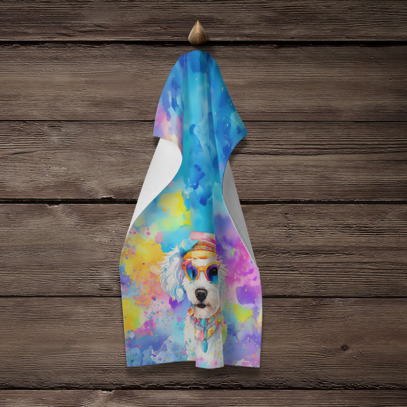 Bichon Frise Hippie Dawg Kitchen Towel
