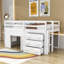Lit mezzanine simple en bois avec tiroirs-838367852