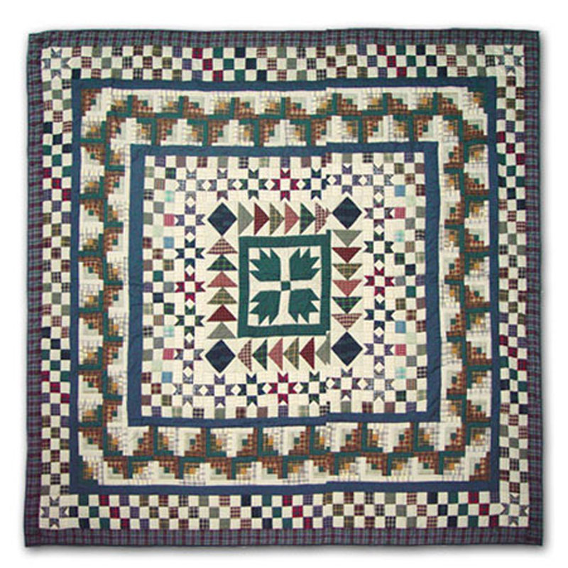 Bear Creek Rustic Cotton Geometric Shapes Quilt, Twin
