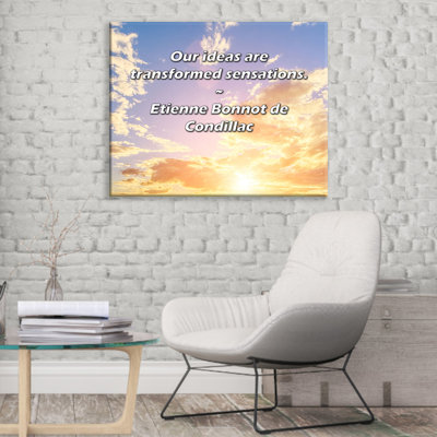 Astoria Grand Gallery Wrapped Canvas By Etienne Bonnot de Condillac: "Our ideas are transformed sensa