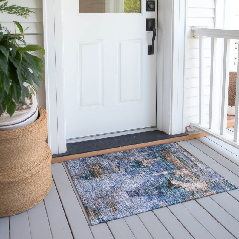 Machine Washable Indoor/Outdoor Chantille ACN2300 Abstract Rug, Rectangle 1'8" x 2'6"