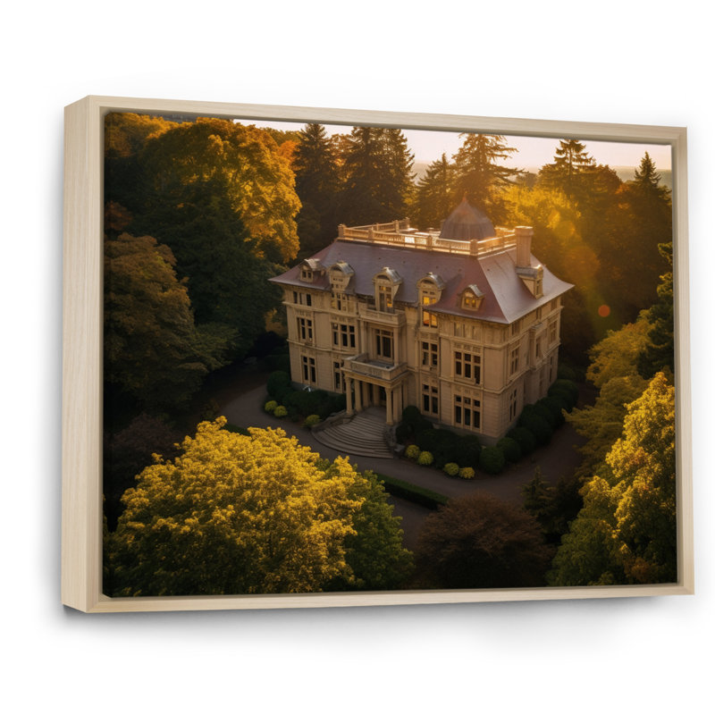 Oregon Pittock Mansion Sunrise I - Oregon, impressions sur toile, H 16 po x l 32 po x P 1 po, Cadre naturel flottant
