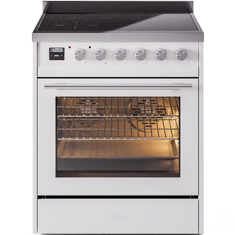 Cuisinière à induction 30 po ILVE Professional Plus II, Blanc / acier inoxydable