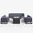 9 - Piece Outdoor Modular Sectional Set with Fire Table-1363332825