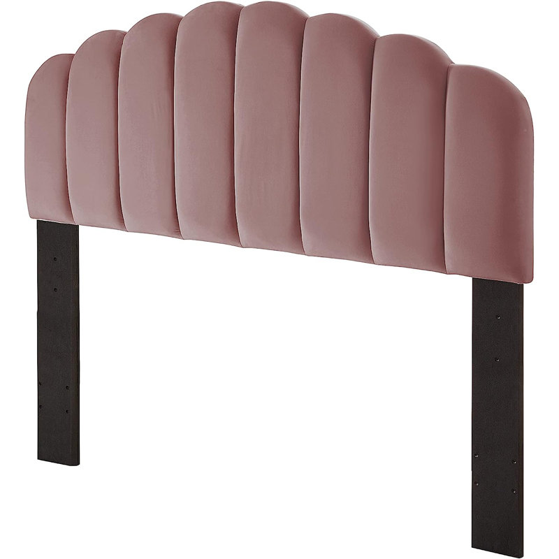 Pelson Upholstered Wingback Headboard, Rose