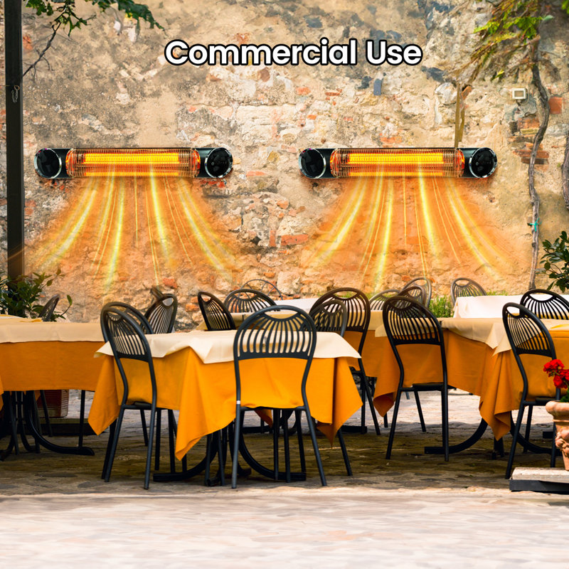 Chauffe-terrasse électrique mural à infrarouge pour l'extérieur