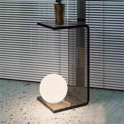 Table de bout moderne en acrylique transparent en forme de C, canapé de 26,37 pouces