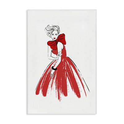 «Lady & Red Bow Dress», art mural par Martina Pavlova