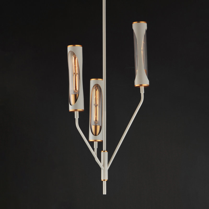 Luminaire suspendu Regent, Gris français clair / laiton vieilli naturel
