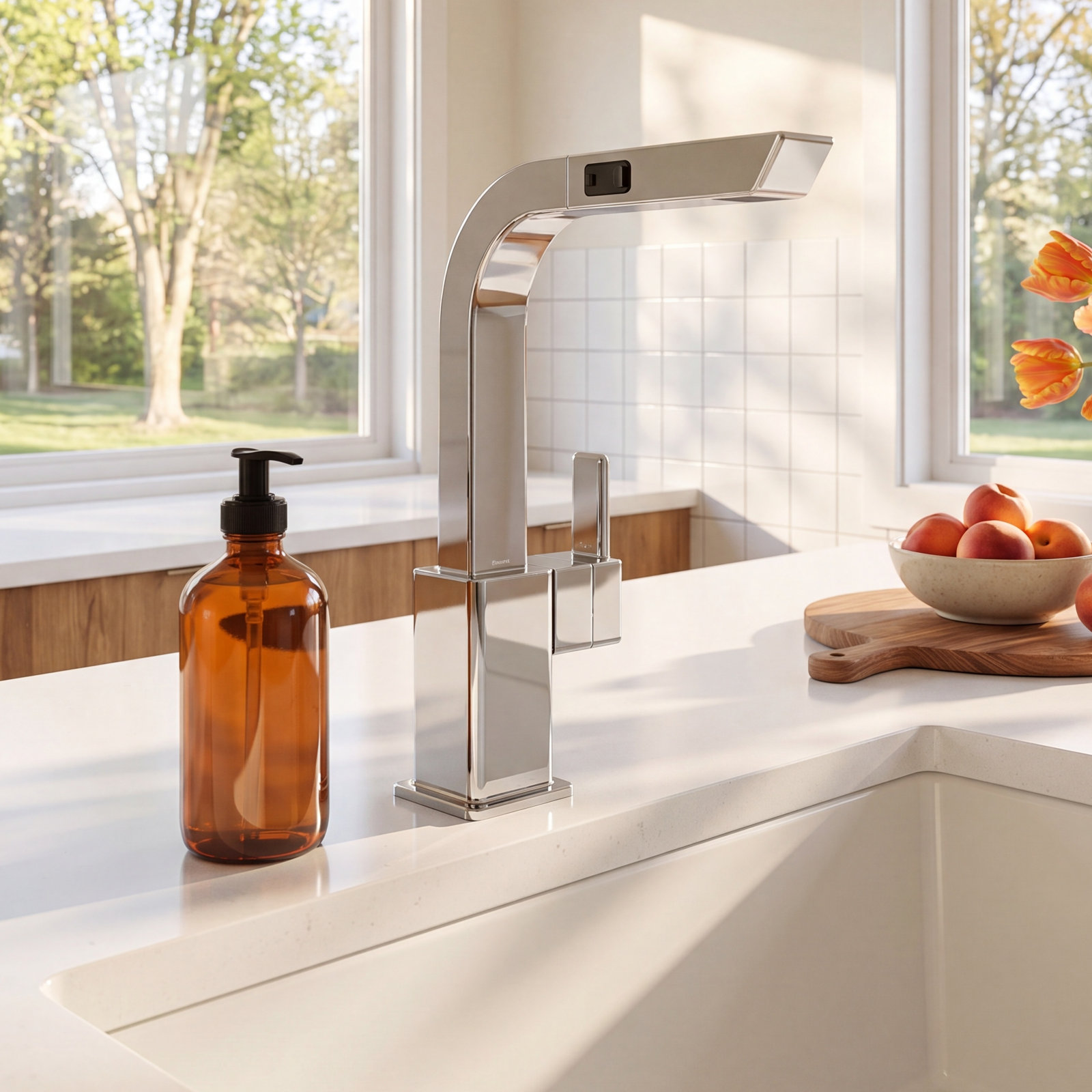 90 Degree Pull-Out Kitchen Faucet, Chrome