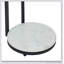 Table à boissons moderne avec plateau en verre transparent et base en marbre blanc, parfaite pour les salons contemporains et les décors élégants