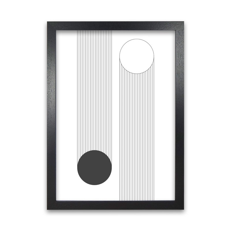 Mid Century Bauhaus Verticle Original - Print, Black Frame, 84cm H x 59cm W x 3cm D