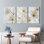 Fleurs de cerisier blanches, reproduction d'art sur toile tendue sur toile, ensemble de 3, pour salon, chambre à coucher, décoration intérieure