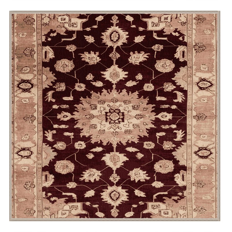 Tapis brun lavable à la machine, Carré 5 pi