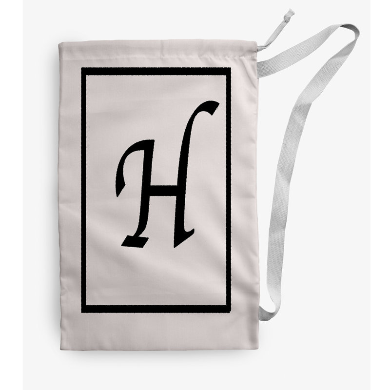 Sac à linge Monogram, Moyen (H 36 po x l 28 po), Ivoire/noir