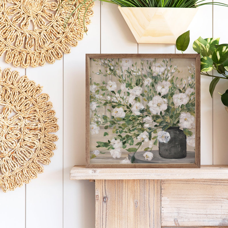 Vase blanc Bouquet blanc par Julia Purinton, H 4 po x l 4 po