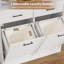 Armoire à linge dissimulée avec rangement pour salle de bain, panier à linge moderne à ouverture inclinable et cannelée, avec tiroirs et paniers étanches-133868351-133868352