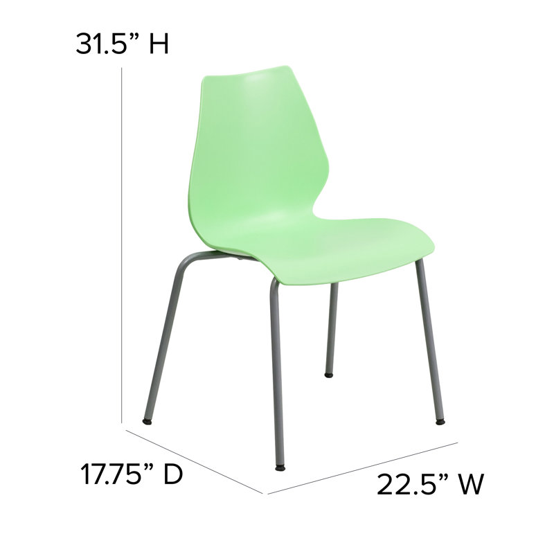 Chaises de vestibule empilables en plastique Oliverson, Vert