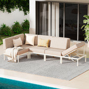 Coyte Aluminium 5-Person Sectional Sofa Seating Group With Cushions