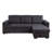 95"W Black Woven Fabric Reversible Sleeper Sectional Sofa With Storage Chaise Cup Holder Charging Ports And Pockets-1157360268-1157360270