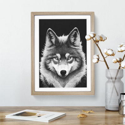 Monochrome Wolf No.4 - Framed Print