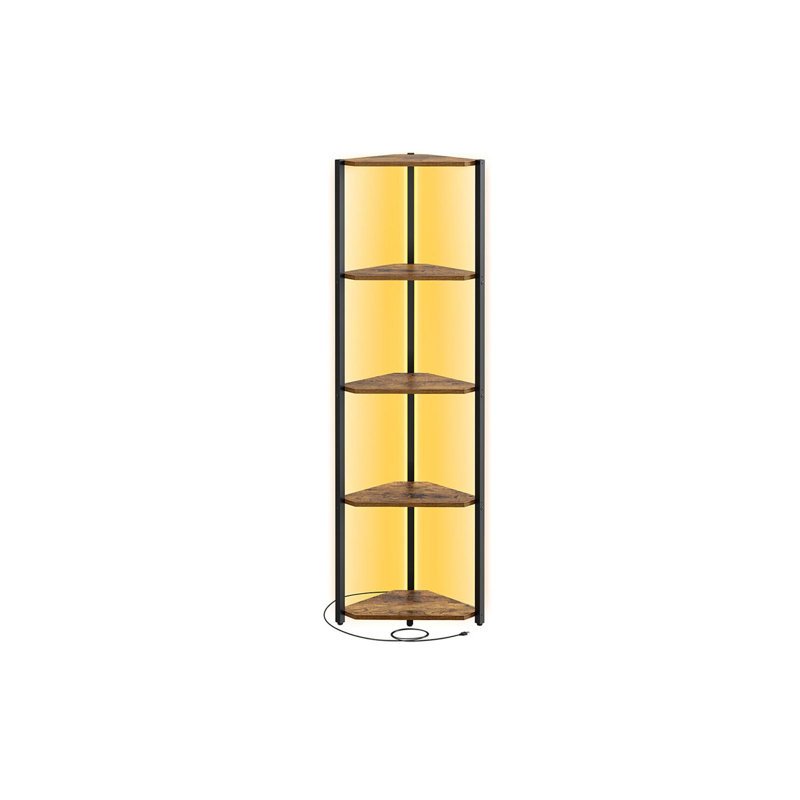 5-Tier Corner Shelf With Adjustable LED Lights