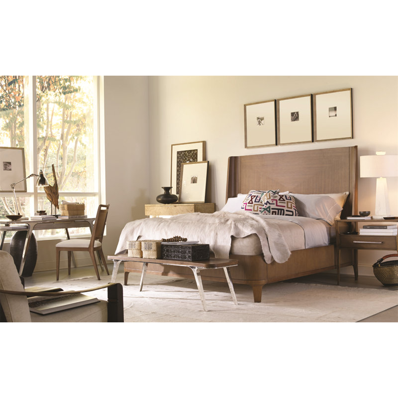 Bowery Place Upholstered Wingback Bed, Queen