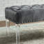 Banc rembourré en velours capitonné Valley