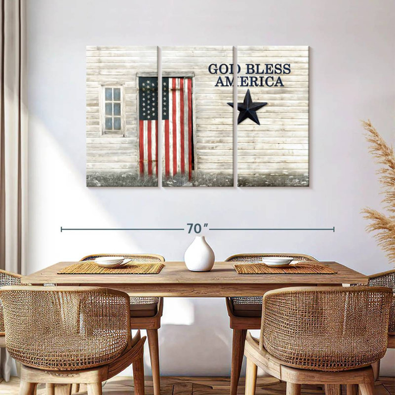 Drapeau américain Borges God Bless, H 36 po x l 57 po