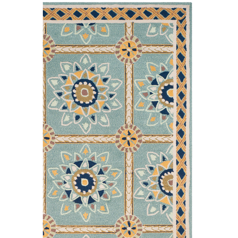 Midori Hand Hooked Performance Geometric Rug, Runner 2'6" x 10'