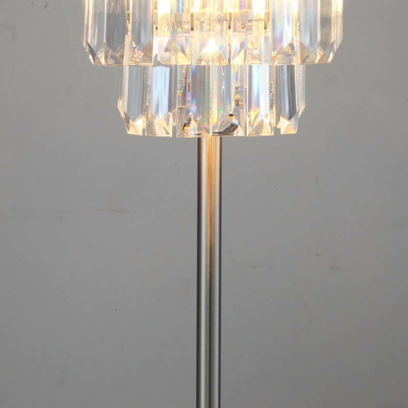 LAMPE DE TABLE CONTEMPORAINE À CRISTAUX 27,5 "H (1PC / CTN), Chrome chrome