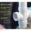 Drain en PVC double 1-1 / 2 en PVC blanc avec raccord en Té et raccord d'évacuation en PVC (paquet de 25)