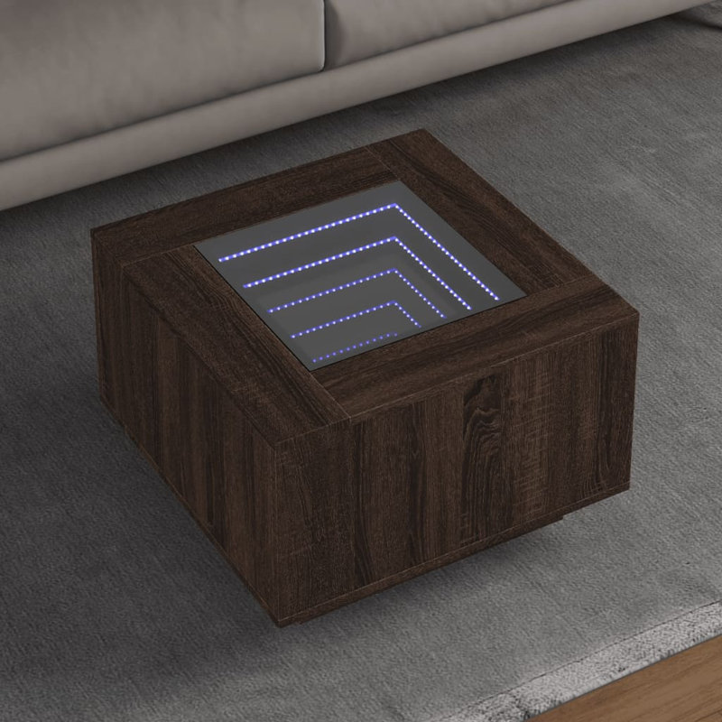 Dalraj Coffee Table, Brown Oak, Brown Oak/Transparent