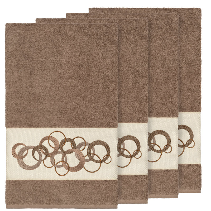 Ensemble de serviettes de bain en coton turc 4 pièces Annabelle, Latte