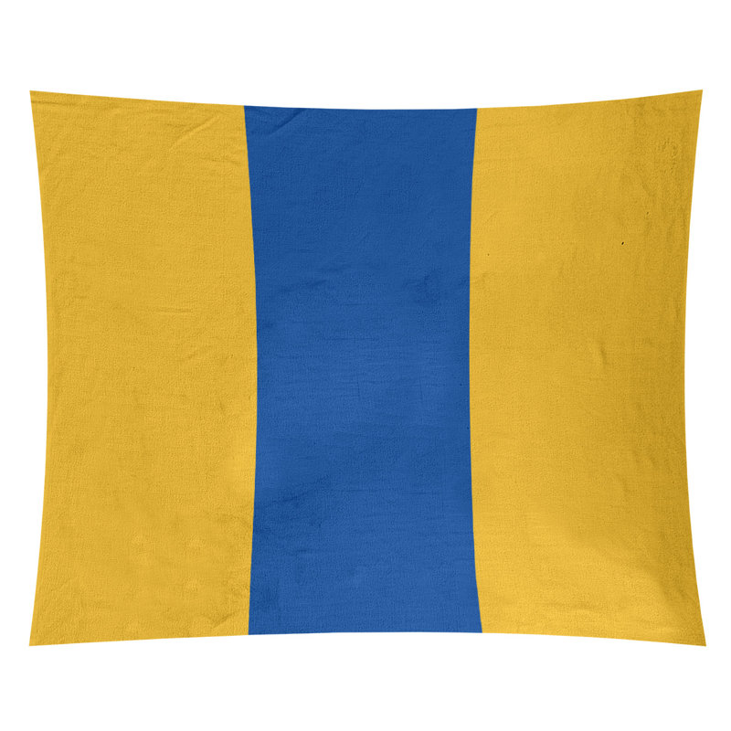 Tapisserie de polyester St. Louis, H 27,5 po x l 37,5 po, Doré / bleu royal / doré
