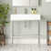 Ceramic White Rectangular Single Faucet Hole 32 in Console Bathroom Sink with Overflow