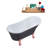 55" Streamline Clawfoot Soaking Acrylic Bathtub With Drain, Clawfeet, and Bamboo Tray-66365981-66365982